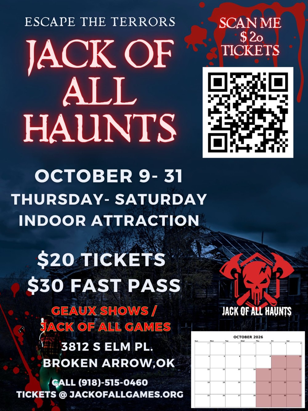 Jack of All Haunts event flyer